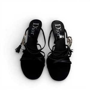 Christian Dior SS05 by John Galliano Crystal Peace Logo Strappy Heels