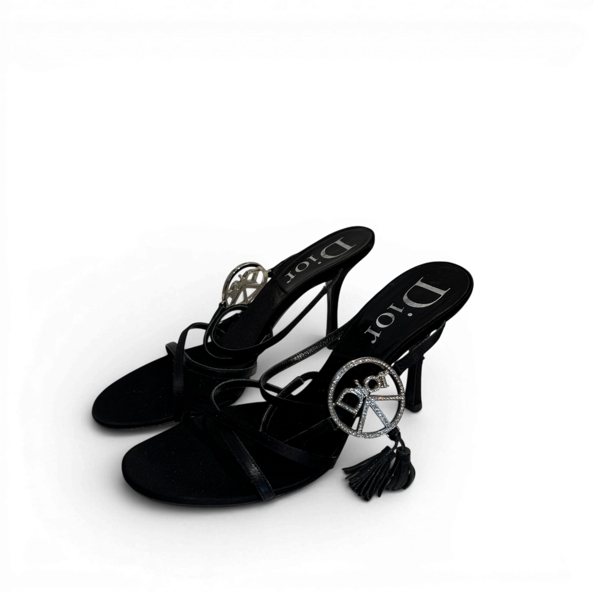 Christian Dior SS05 by John Galliano Crystal Peace Logo Strappy Heels