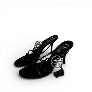 Christian Dior SS05 by John Galliano Crystal Peace Logo Strappy Heels