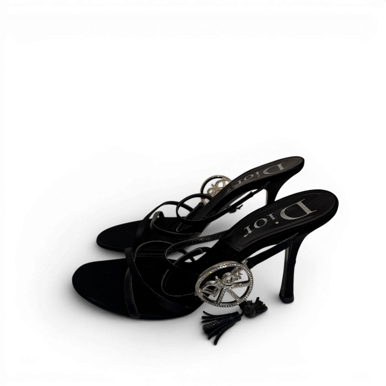 Christian Dior SS05 by John Galliano Crystal Peace Logo Strappy Heels
