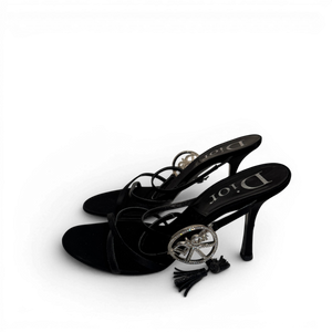 Christian Dior SS05 by John Galliano Crystal Peace Logo Strappy Heels