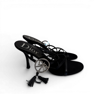 Christian Dior SS05 by John Galliano Crystal Peace Logo Strappy Heels