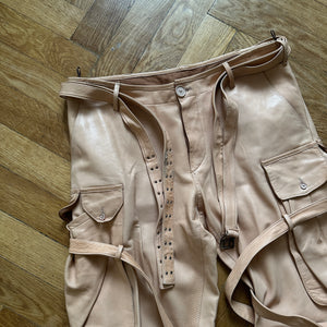 Jean Paul Gaultier Homme 90s Leather Strap Bondage Cargo Pants