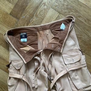 Jean Paul Gaultier Homme 90s Leather Strap Bondage Cargo Pants