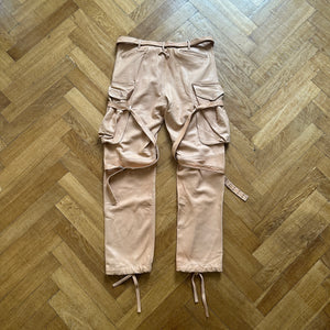 Jean Paul Gaultier Homme 90s Leather Strap Bondage Cargo Pants