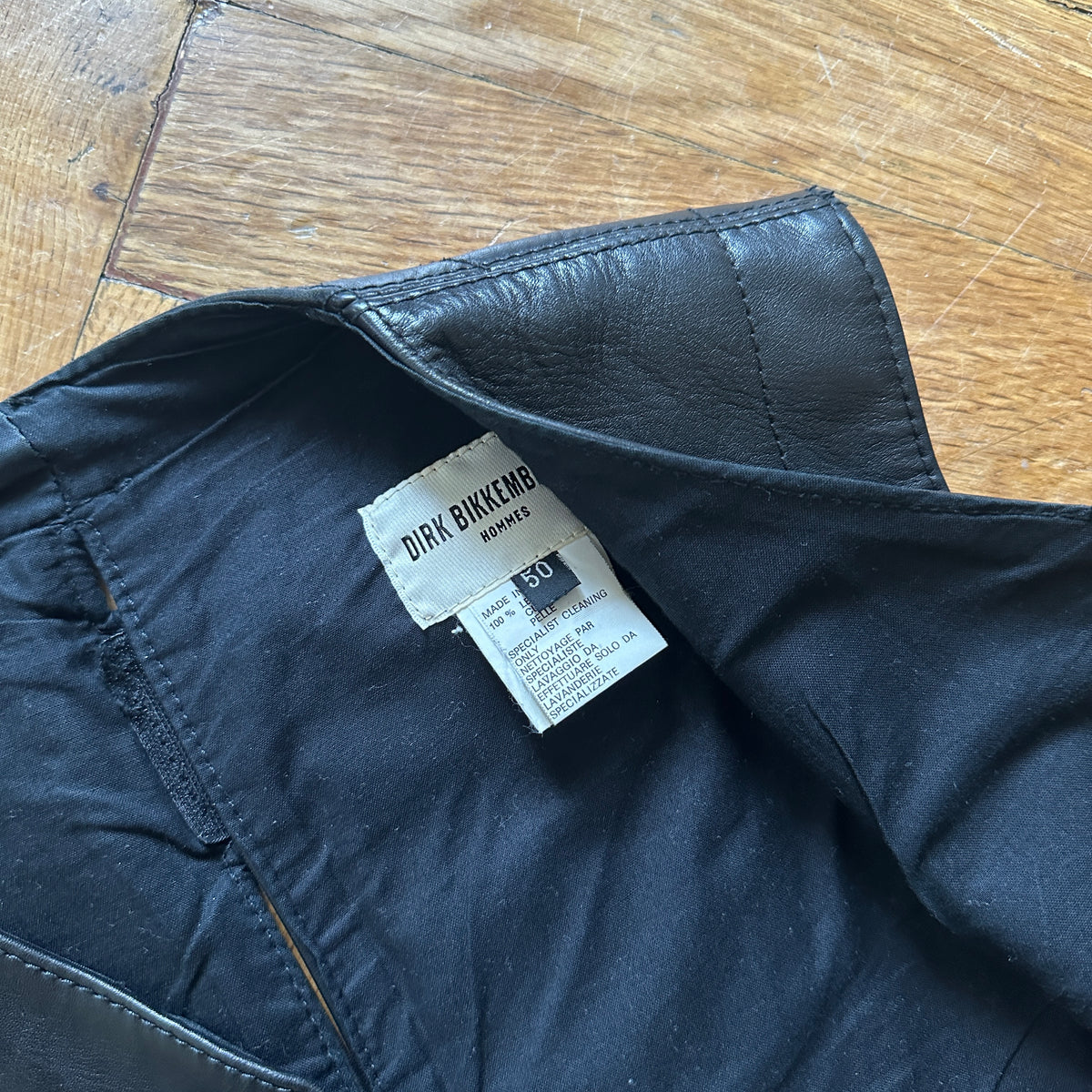Dirk Bikkembergs FW95 Black Leather Velcro Gilet