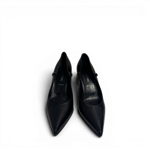 Helmut Lang 90s Black Leather Strapped Heels