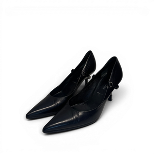 Helmut Lang 90s Black Leather Strapped Heels