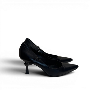 Helmut Lang 90s Black Leather Strapped Heels
