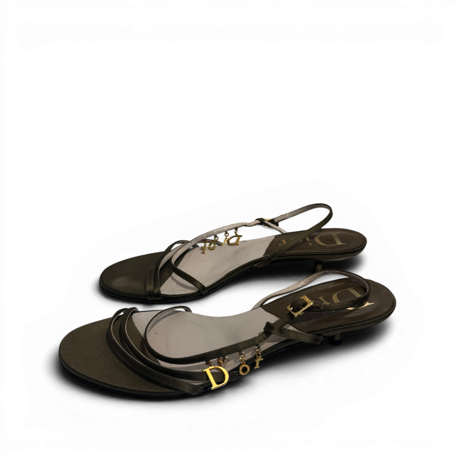 Christian Dior by John Galliano Logo Charm Kitten Heels