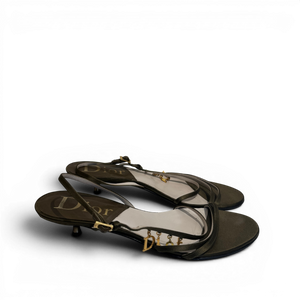 Christian Dior by John Galliano Logo Charm Kitten Heels