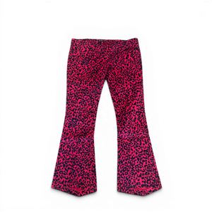 Balmain by Christophe Decarnin Leopard Print Flared Denim