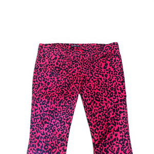 Balmain by Christophe Decarnin Leopard Print Flared Denim