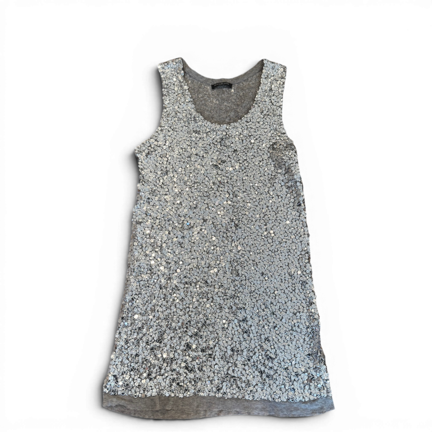 Balmain SS08 by Christophe Decarnin Embellished Metallic Silk Dress