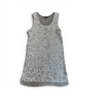 Balmain SS08 by Christophe Decarnin Embellished Metallic Silk Dress