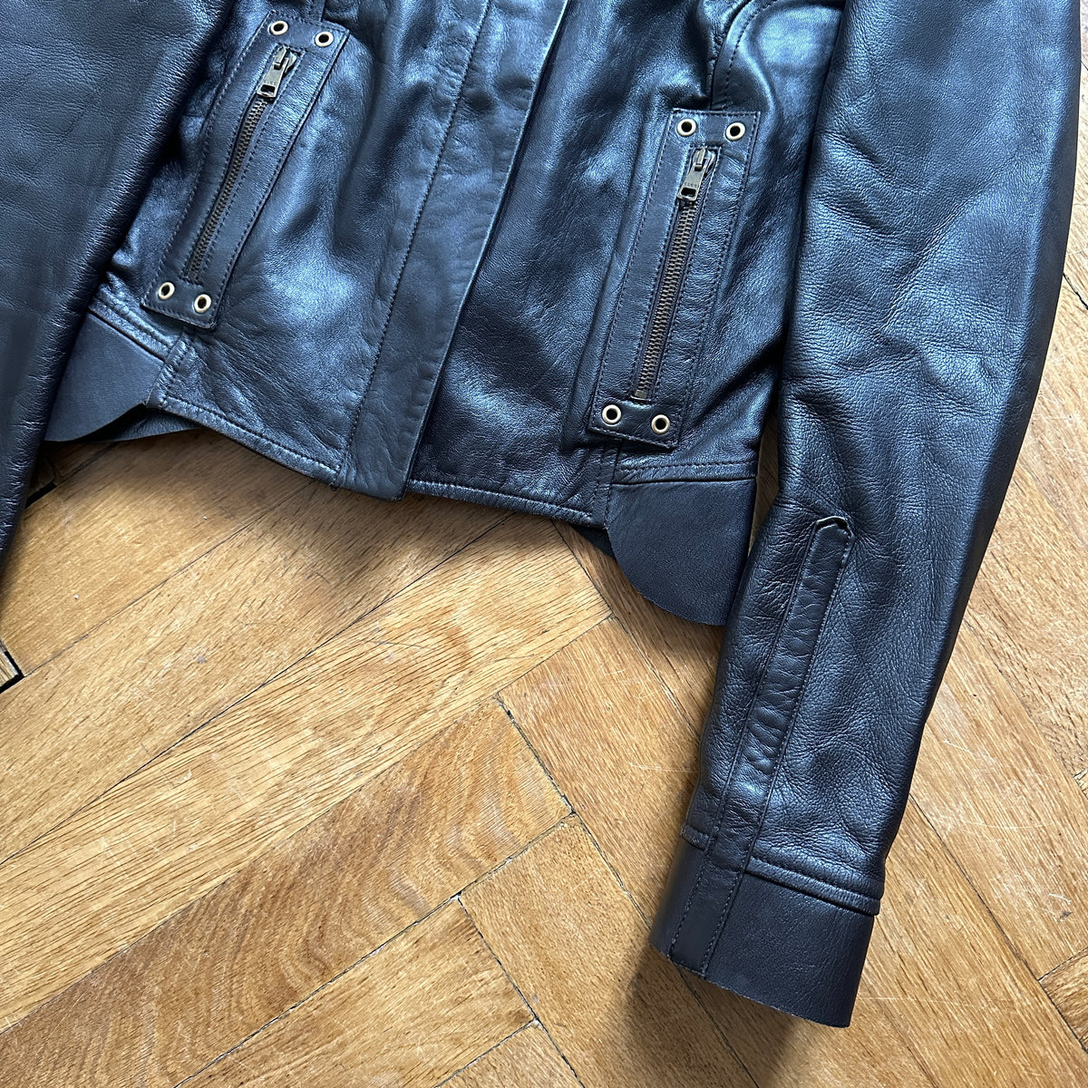 Gucci by Tom Ford 2000s Brown Paneled Leather Jacket