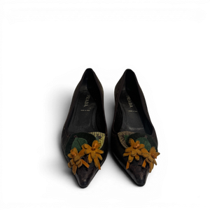 Prada 90s Floral Applique Heels