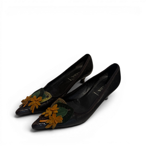 Prada 90s Floral Applique Heels