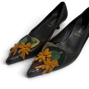 Prada 90s Floral Applique Heels