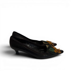 Prada 90s Floral Applique Heels