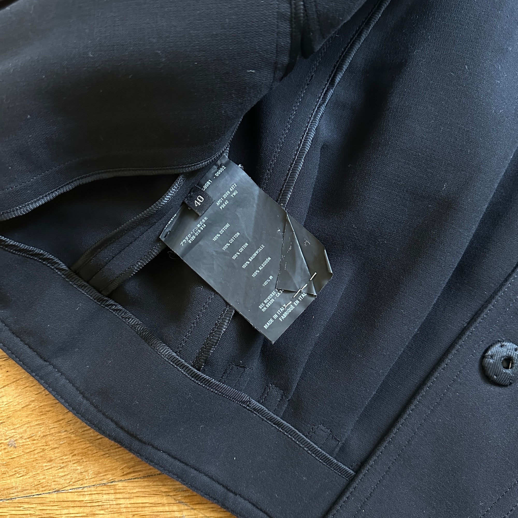 Prada 2009 Black Cropped Wool Jacket