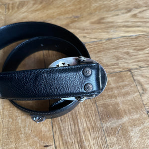 Chrome Hearts Black Leather Studded Belt