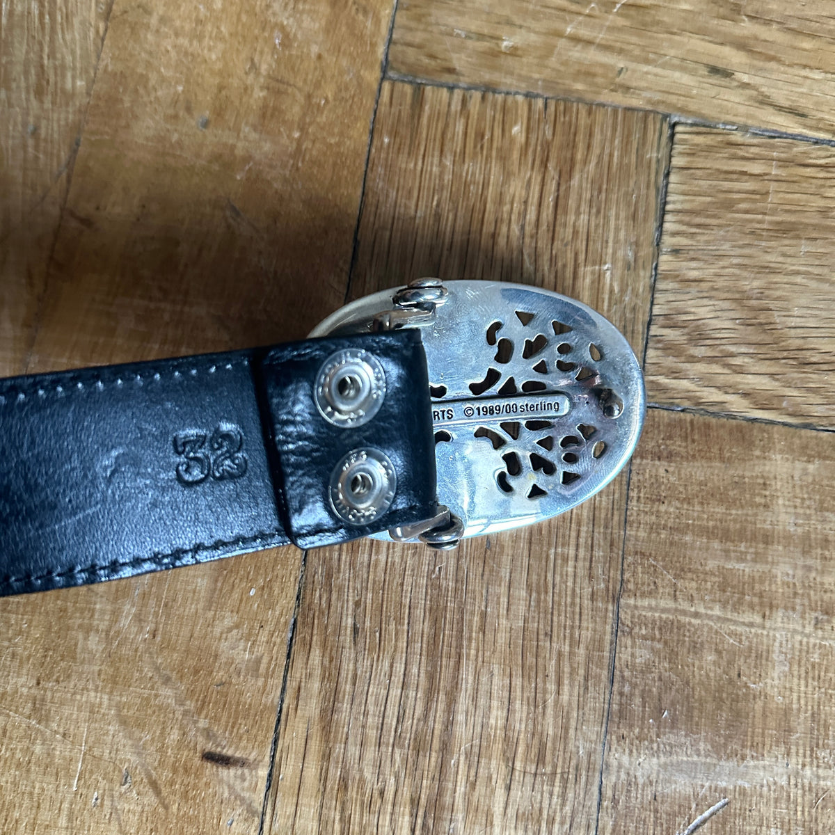 Chrome Hearts Black Leather Studded Belt