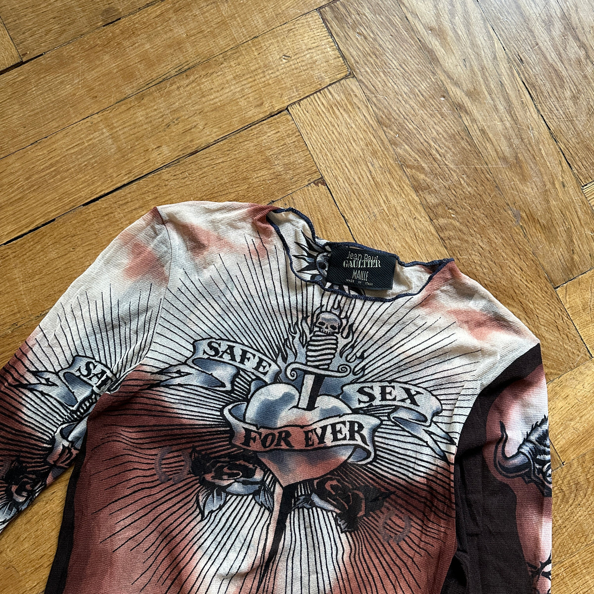 Jean Paul Gaultier SS96 Safe Sex Forever Mesh Longsleeve