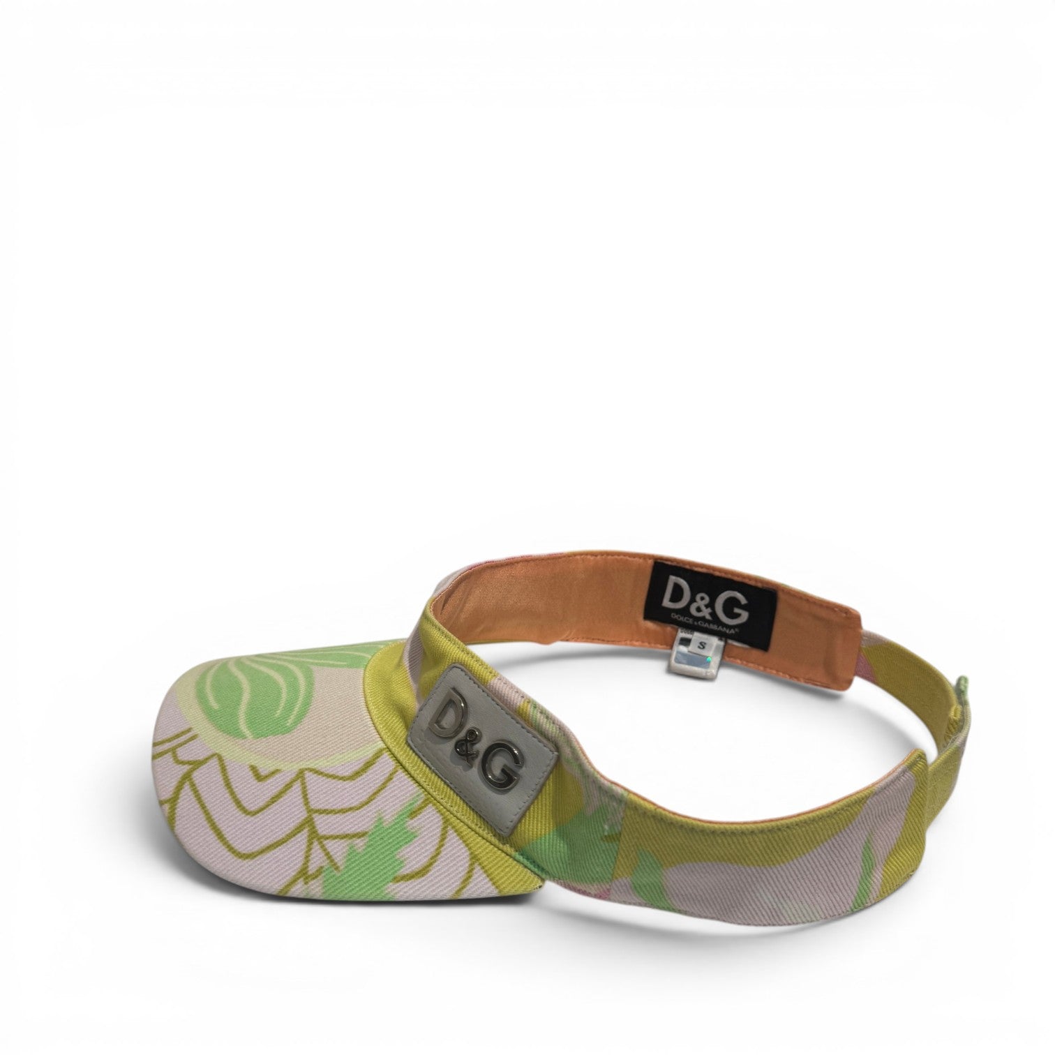 Dolce & Gabbana 2000s Floral Metal Logo Plate Visor