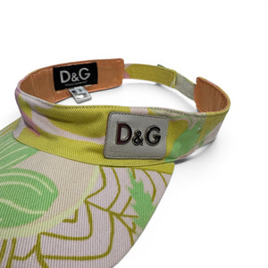 Dolce & Gabbana 2000s Floral Metal Logo Plate Visor