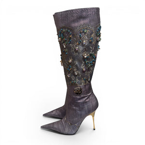 Hamlet Couture 2000s Handmade Embellished Python Boots