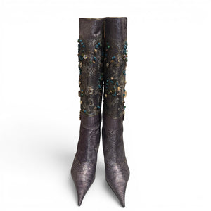 Hamlet Couture 2000s Handmade Embellished Python Boots