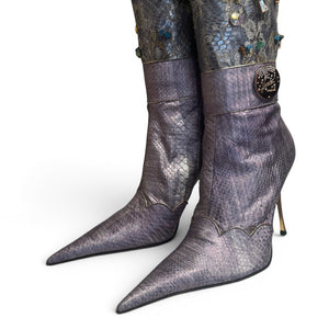 Hamlet Couture 2000s Handmade Embellished Python Boots