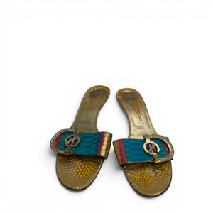 Hamlet Couture 2000s Multicolor Python Heeled Sandals