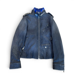 Dolce & Gabbana 2000s Distressed Officer Leather Jacket