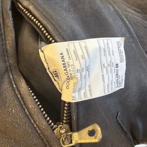 Dolce & Gabbana 2000s Distressed Officer Leather Jacket