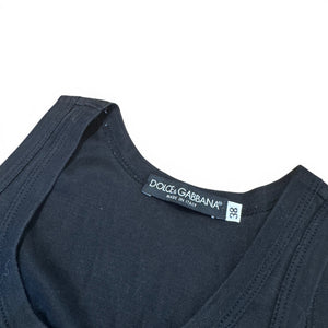 Dolce & Gabbana 2000s Crystal Embellished Logo Tank Top