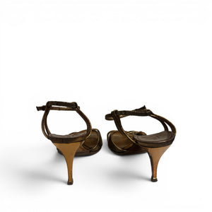 Gucci by Tom Ford SS04 Gold Monogram Bee Embellished Heels