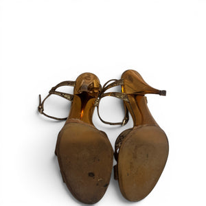 Gucci by Tom Ford SS04 Gold Monogram Bee Embellished Heels