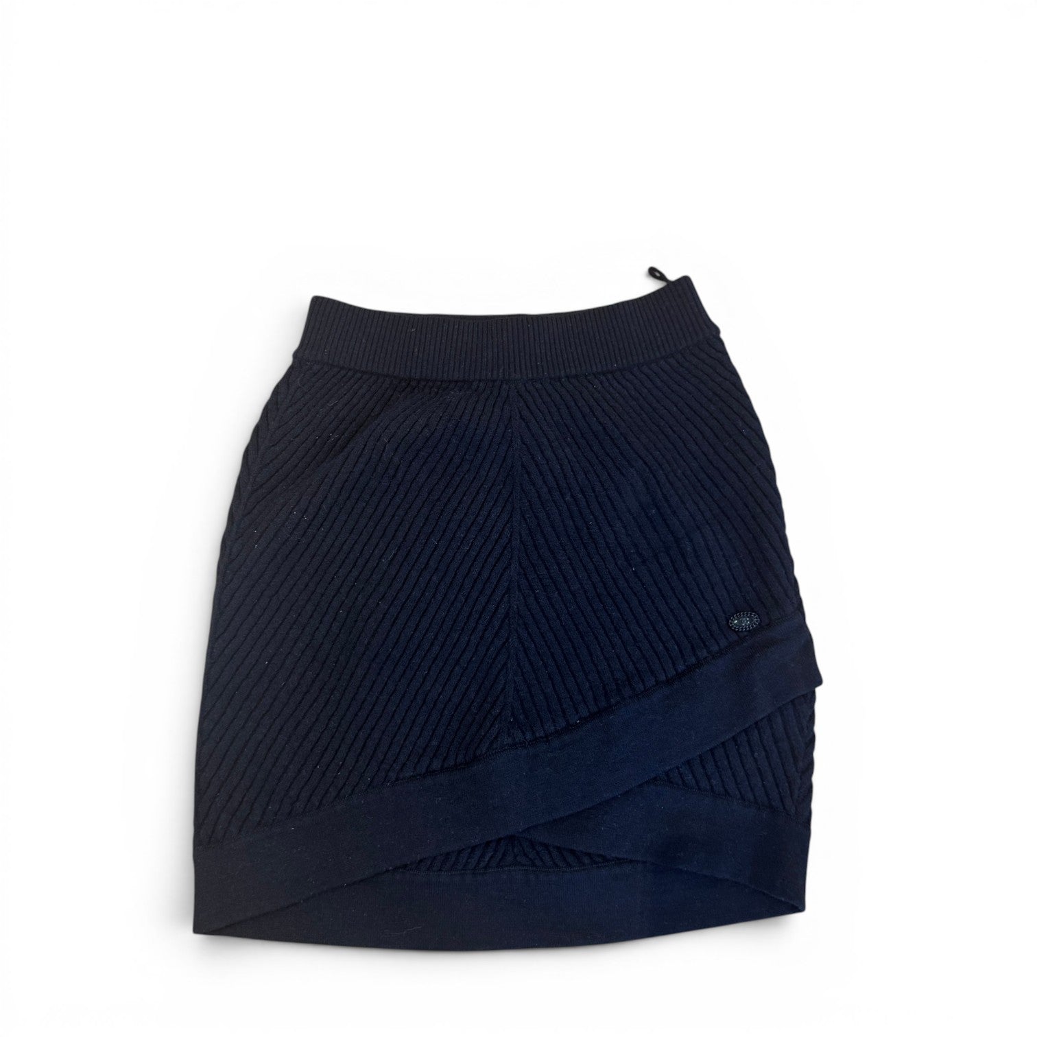 Chanel by Karl Lagerfeld AW06 Black Layered Ribbed Knit Skirt