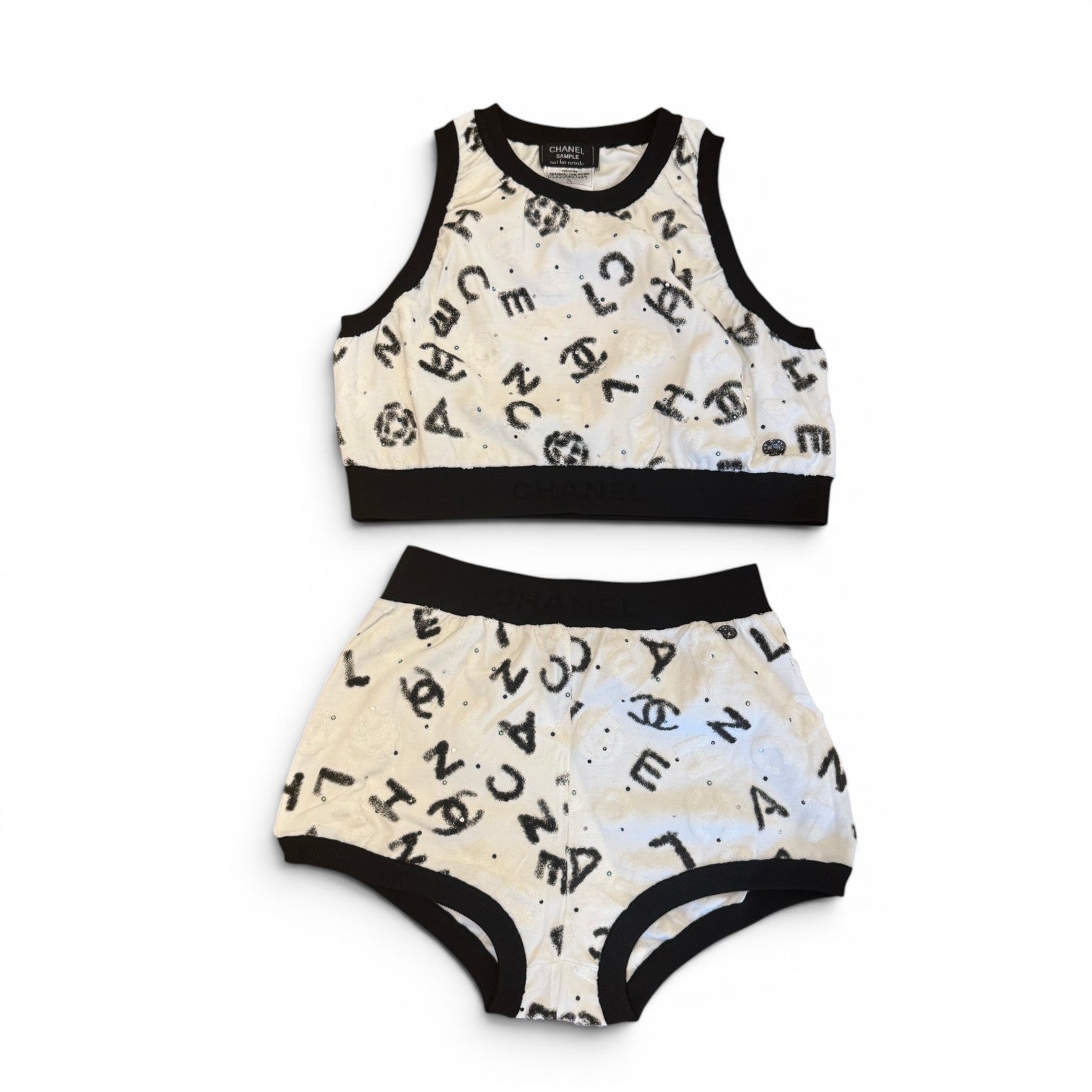 Chanel SS22 Logo Applique 2 Piece Set Sample