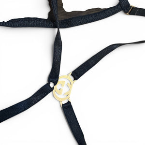 Gucci by Tom Ford SS04 Black Mesh Metal Logo Bralette
