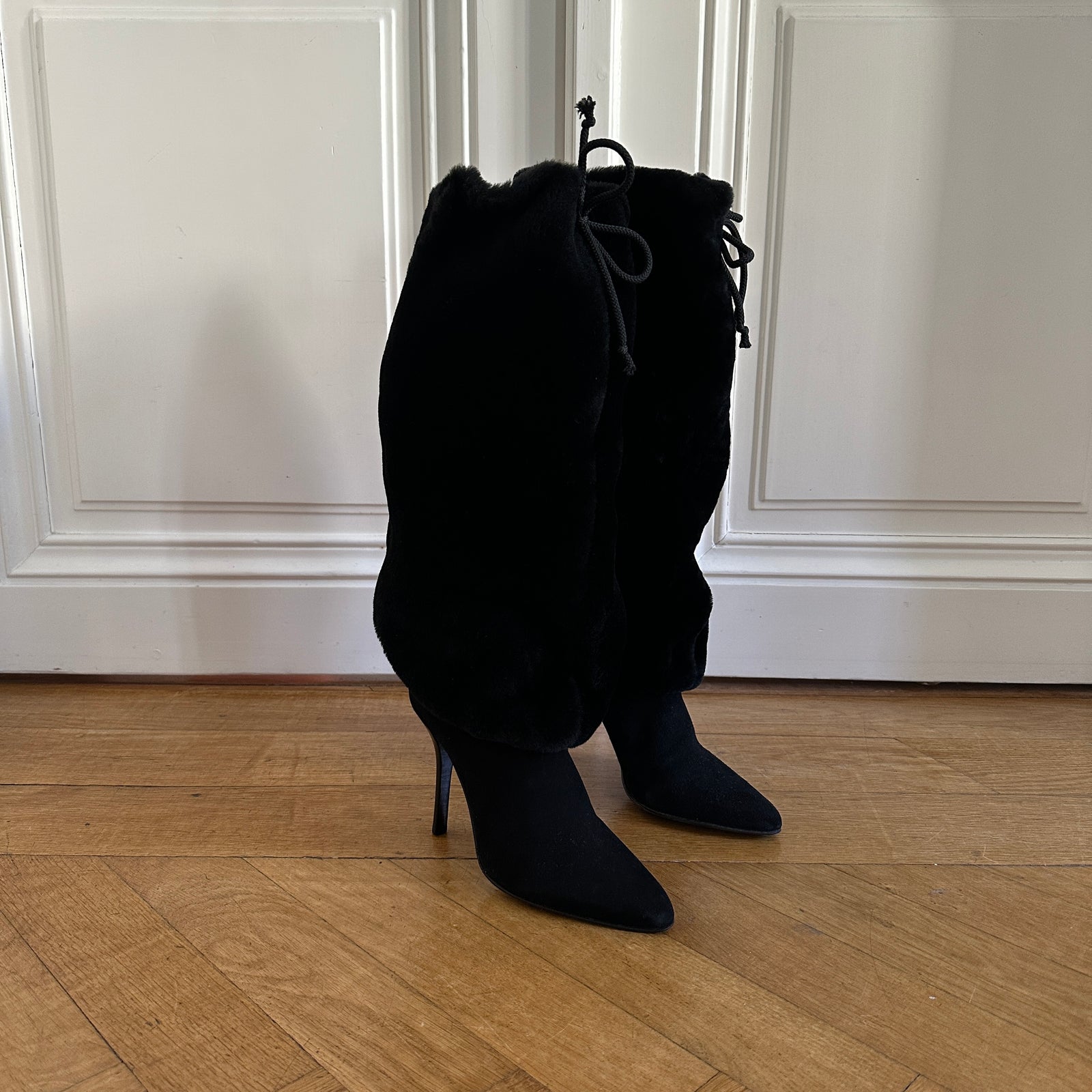 Helmut Lang 2000s Fur Trimmed Heels