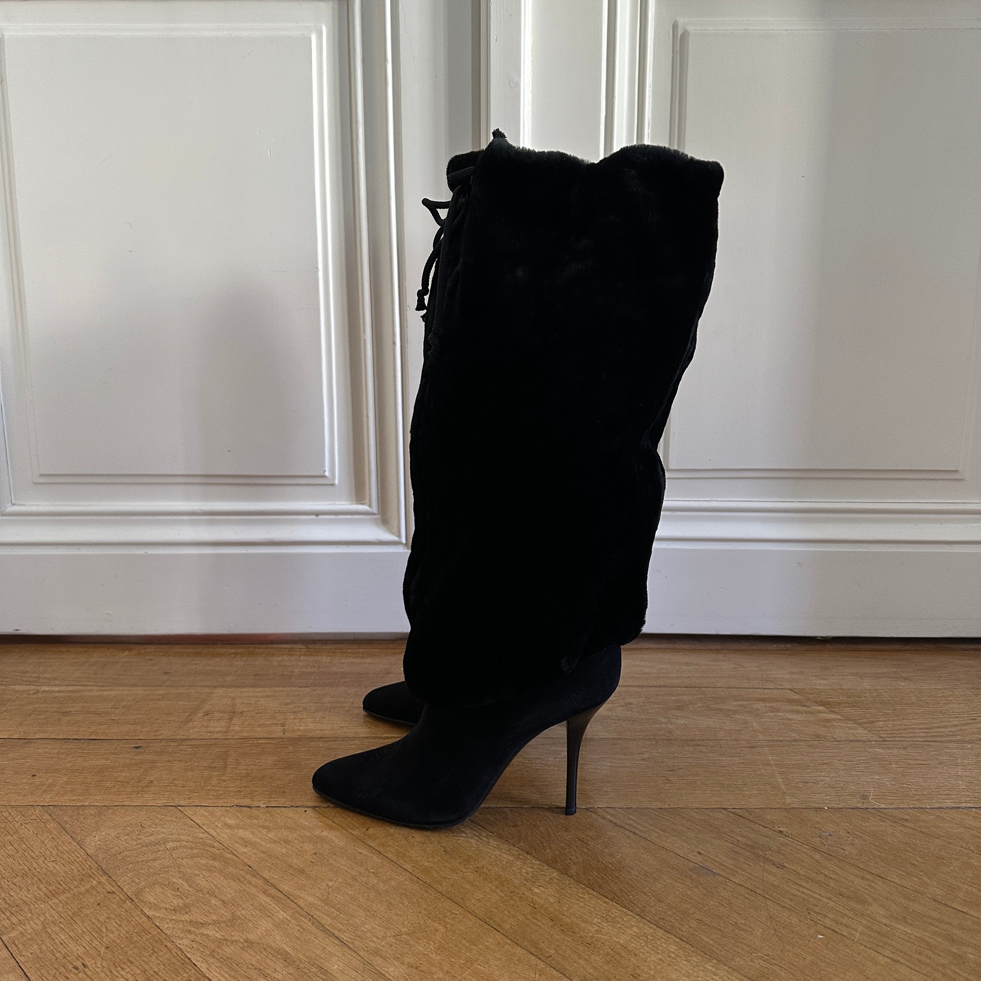 Helmut Lang 2000s Fur Trimmed Heels