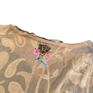 Roberto Cavalli 2000s Embellished Tiger Rock Top
