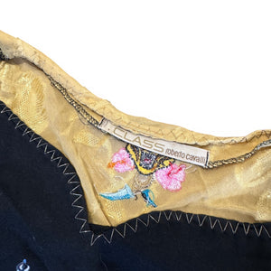 Roberto Cavalli 2000s Embellished Tiger Rock Top