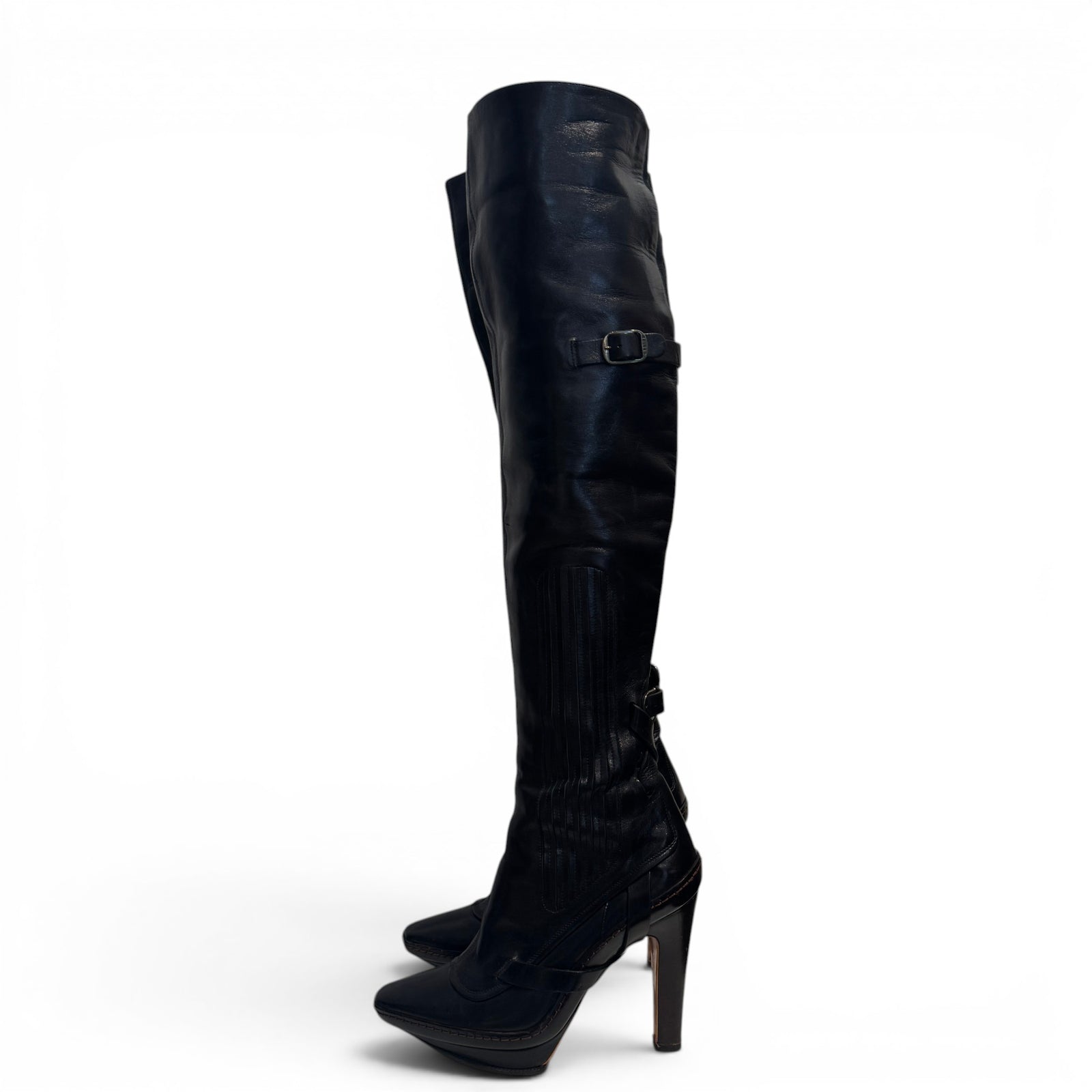 Celine by Ivana Omazic FW07 Paneled Overknee Leather Boots