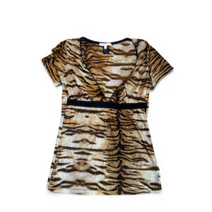 Roberto Cavalli 2000s Tiger Print Top