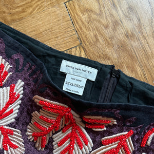 Dries Van Noten Floral Embellished Skirt