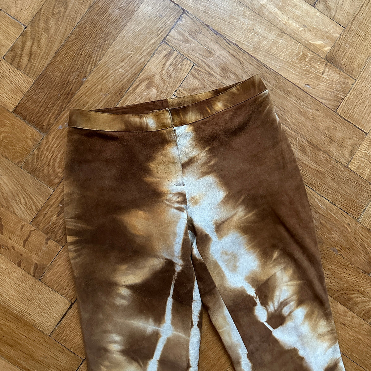 Gucci by Tom Ford FW99 Suede Tie Dye Flared Pants